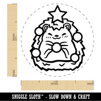 Christmas Hedgehog Tree Rubber Stamp for Stamping Crafting Planners