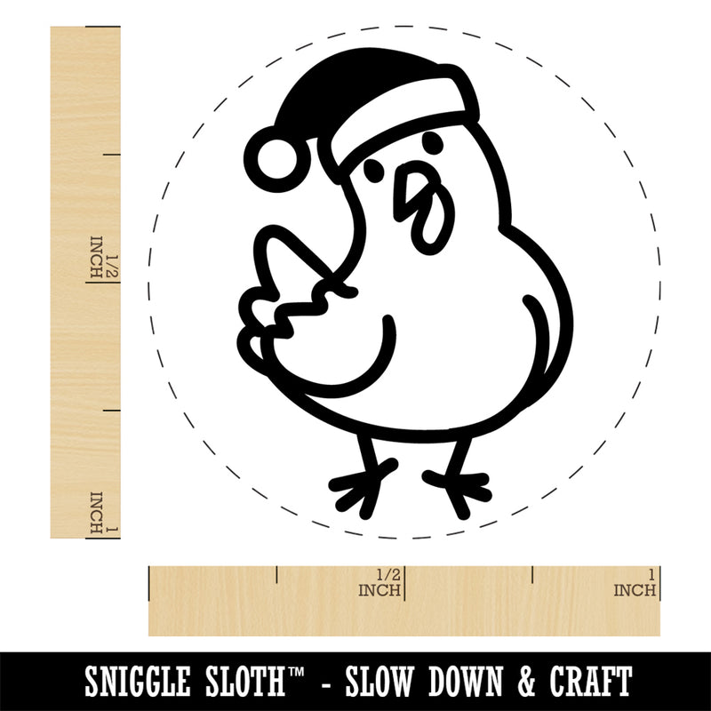 Santa Christmas Chicken Rubber Stamp for Stamping Crafting Planners
