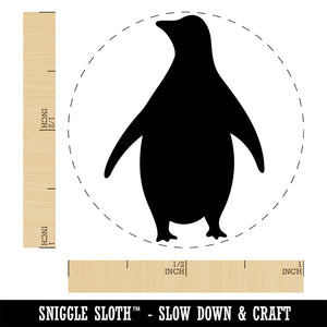 Chill Penguin Silhouette Rubber Stamp for Stamping Crafting Planners