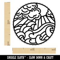 Sun Clouds and Ocean Waves Rubber Stamp for Stamping Crafting Planners