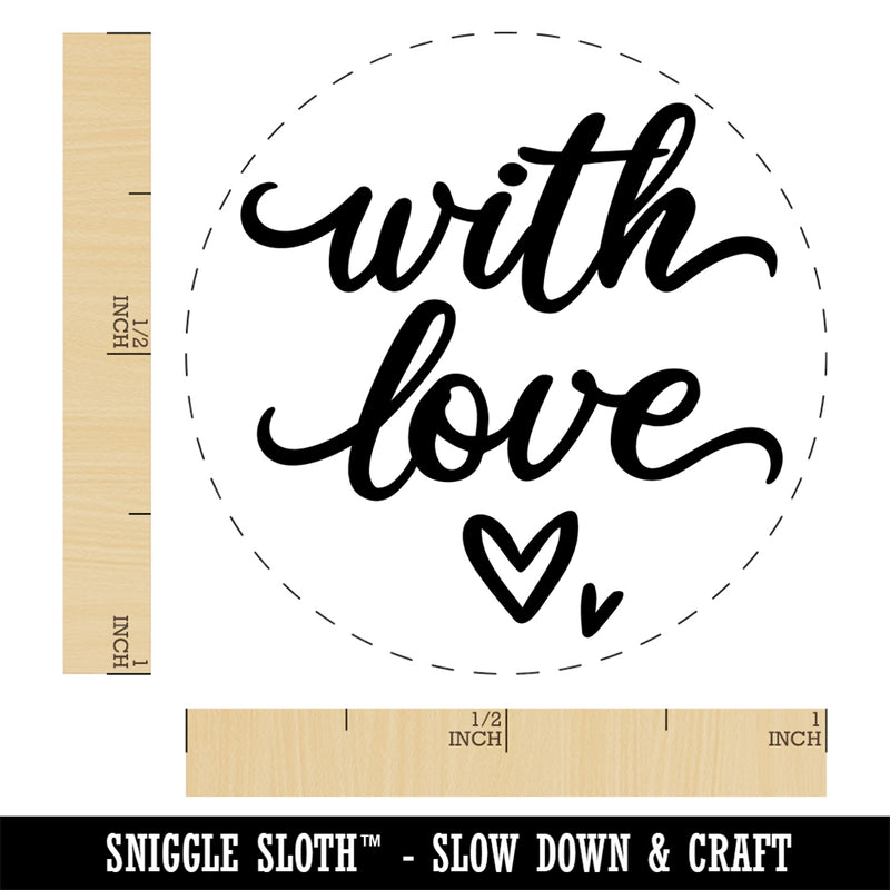 With Love Hearts Rubber Stamp for Stamping Crafting Planners
