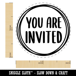 You Are Invited Circles Rubber Stamp for Stamping Crafting Planners