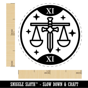 Justice Tarot Card Rubber Stamp for Stamping Crafting Planners