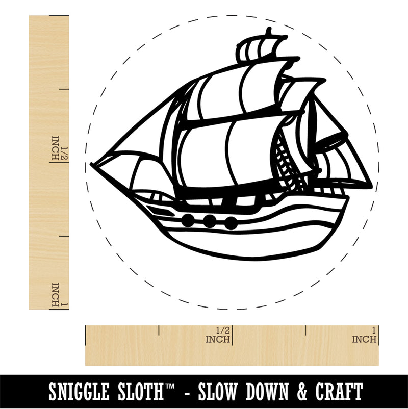 Old Timey Boat Ship Rubber Stamp for Stamping Crafting Planners