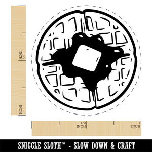 Breakfast Waffle Butter Syrup Rubber Stamp for Stamping Crafting Planners