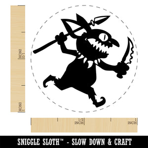 Dungeon Goblin Spear Dagger Rubber Stamp for Stamping Crafting Planners