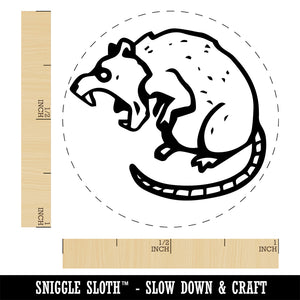 Ferocious Rat Rodent Snarling Rubber Stamp for Stamping Crafting Planners