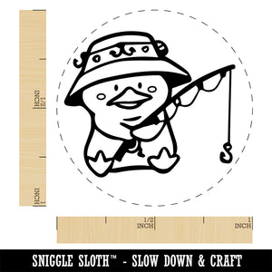 Fishing Duck Rod Bucket Hat Rubber Stamp for Stamping Crafting Planners