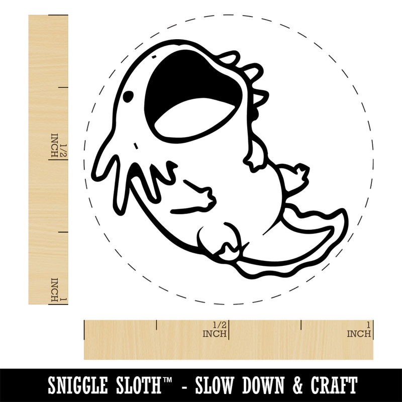 Hungry Axolotl Big Mouth Rubber Stamp for Stamping Crafting