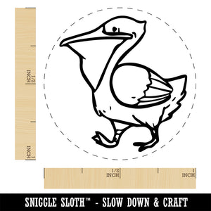Pelican Bird Walking Rubber Stamp for Stamping Crafting Planners