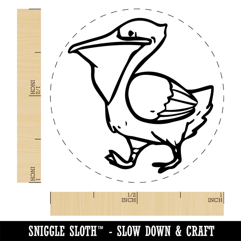 Pelican Bird Walking Rubber Stamp for Stamping Crafting Planners