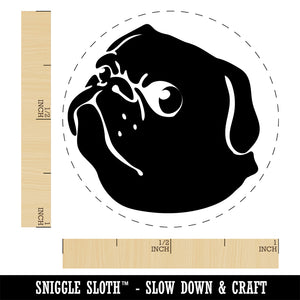 Solid Pug Looking Back Rubber Stamp for Stamping Crafting Planners