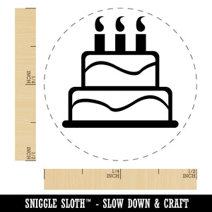 Birthday Cake Rubber Stamp for Stamping Crafting Planners