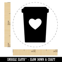 Coffee Cup Carafe with Heart Rubber Stamp for Stamping Crafting Planners