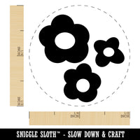 Flower Trio Rubber Stamp for Stamping Crafting Planners