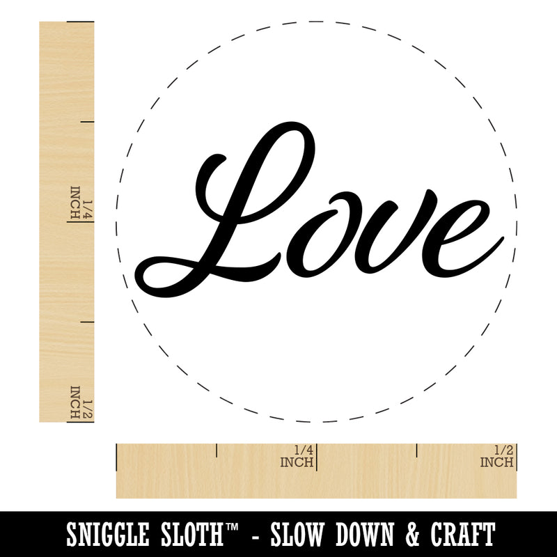 Love Cursive Text Rubber Stamp for Stamping Crafting Planners