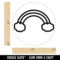 Rainbow with Clouds Rubber Stamp for Stamping Crafting Planners