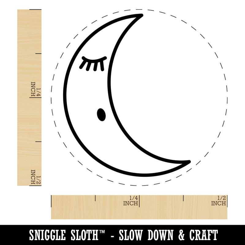 Sleeping Moon Rubber Stamp for Stamping Crafting Planners