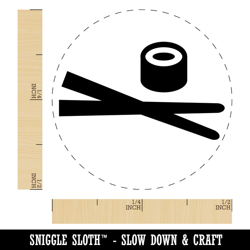 Sushi with Chopsticks Rubber Stamp for Stamping Crafting Planners