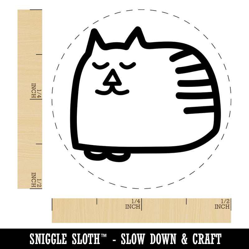 Cat Sleeping Doodle Rubber Stamp for Stamping Crafting Planners