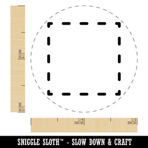 Dashed Square Outline Rubber Stamp for Stamping Crafting Planners