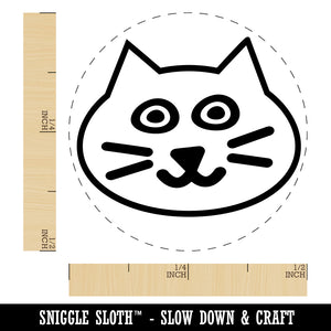 Happy Cat Face Doodle Rubber Stamp for Stamping Crafting Planners