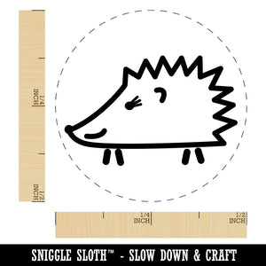 Happy Hedgehog Doodle Rubber Stamp for Stamping Crafting Planners