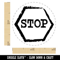 Stop Sign Sketch Rubber Stamp for Stamping Crafting Planners