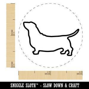 Basset Hound Dog Outline Rubber Stamp for Stamping Crafting Planners