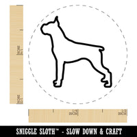 Boxer Dog Outline Rubber Stamp for Stamping Crafting Planners