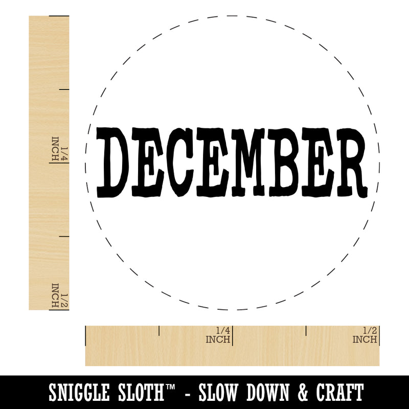 December Month Calendar Fun Text Rubber Stamp for Stamping Crafting Planners