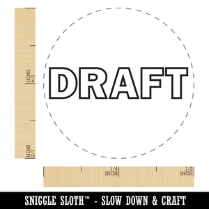 Draft Bold Text Outline Rubber Stamp for Stamping Crafting Planners