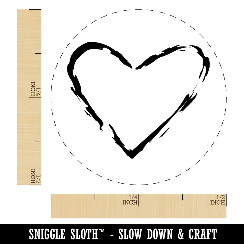 Heart Love Sketch Outline Rubber Stamp for Stamping Crafting Planners