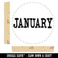 January Month Calendar Fun Text Rubber Stamp for Stamping Crafting Planners