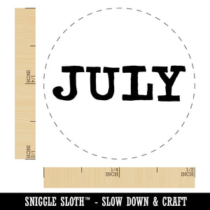 July Month Calendar Fun Text Rubber Stamp for Stamping Crafting Planners