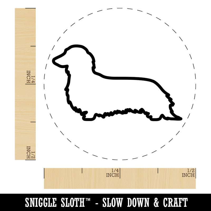 Long Haired Dachshund Dog Outline Rubber Stamp for Stamping Crafting Planners