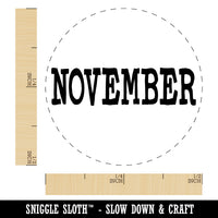 November Month Calendar Fun Text Rubber Stamp for Stamping Crafting Planners