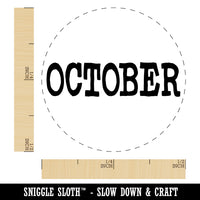 October Month Calendar Fun Text Rubber Stamp for Stamping Crafting Planners