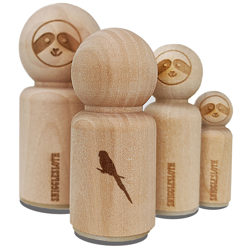 Parakeet on Branch Bird Solid Rubber Stamp for Stamping Crafting Planners