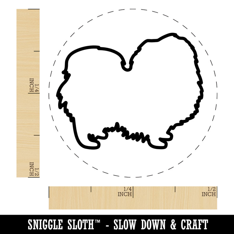 Pekingese Dog Outline Rubber Stamp for Stamping Crafting Planners