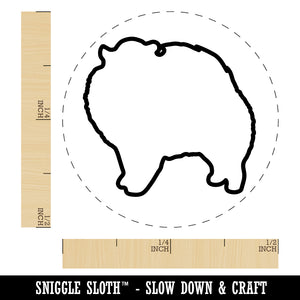 Pomeranian Dog Outline Rubber Stamp for Stamping Crafting Planners