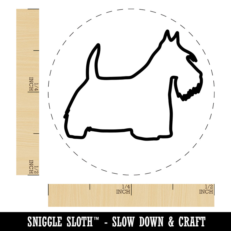 Scottish Terrier Scottie Dog Outline Rubber Stamp for Stamping Crafting Planners