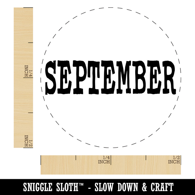 September Month Calendar Fun Text Rubber Stamp for Stamping Crafting Planners