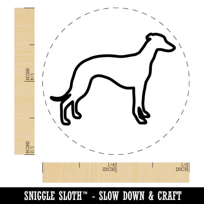 Whippet Dog Outline Rubber Stamp for Stamping Crafting Planners