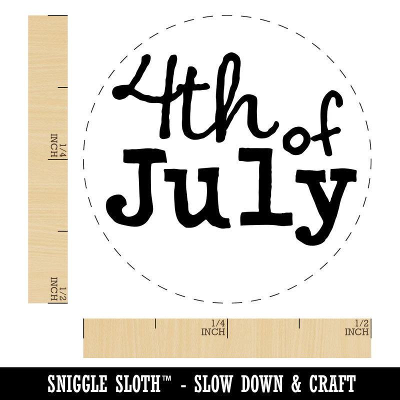 4th Fourth of July Fun Text Rubber Stamp for Stamping Crafting Planners