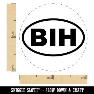 Bosnia and Herzegovina BIH Euro Oval Rubber Stamp for Stamping Crafting Planners