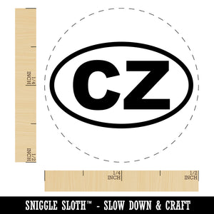 Czech Republic CZ Euro Oval Rubber Stamp for Stamping Crafting Planners