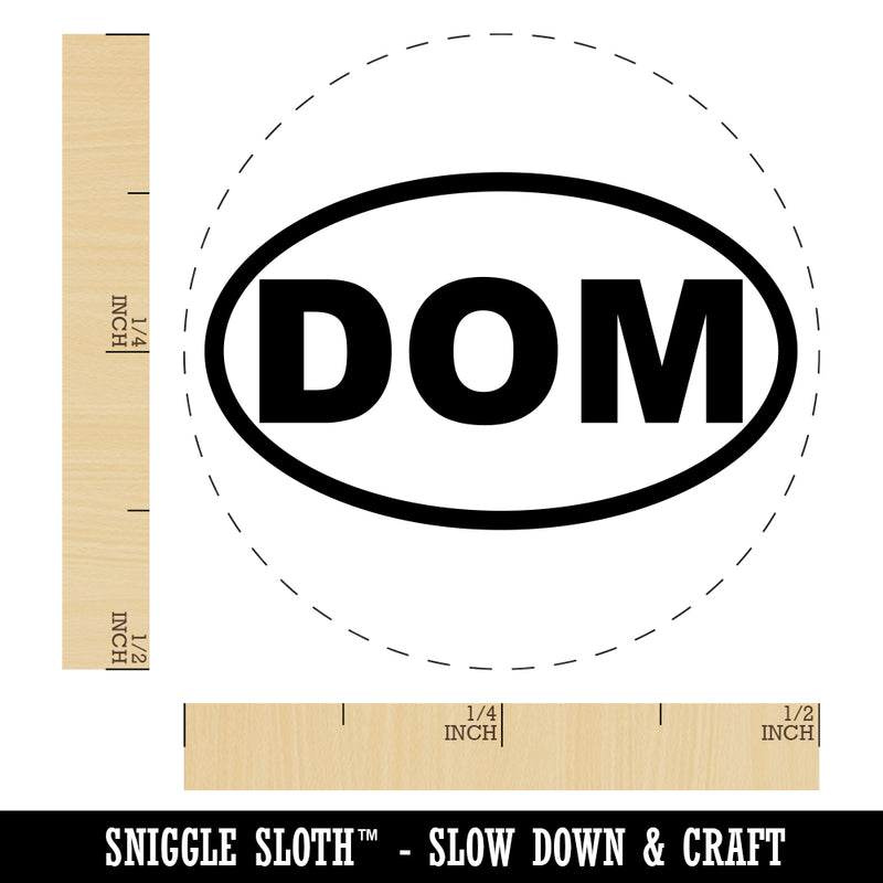 Dominican Republic DOM Euro Oval Rubber Stamp for Stamping Crafting Planners