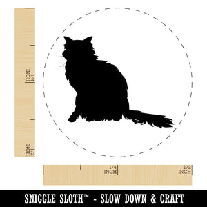 Fluffy Cat Solid Rubber Stamp for Stamping Crafting Planners
