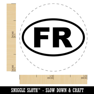 France FR Euro Oval Rubber Stamp for Stamping Crafting Planners